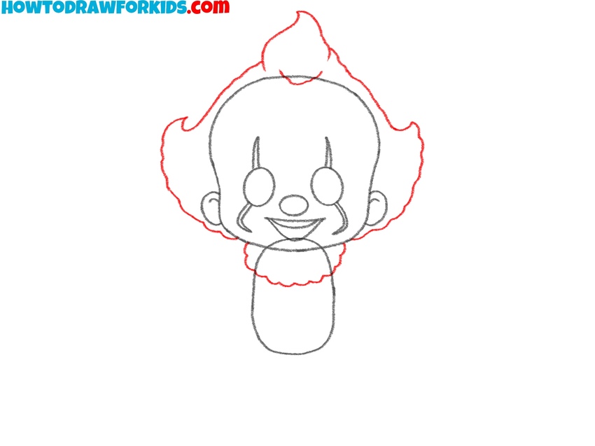 Draw Pennywise’s hair and collar