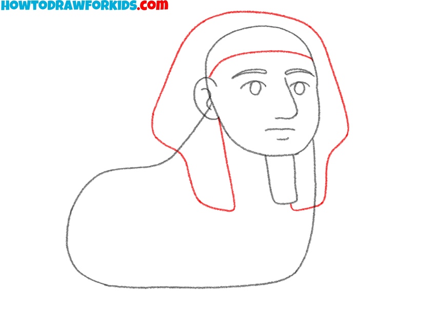 Add the royal nemes headdress