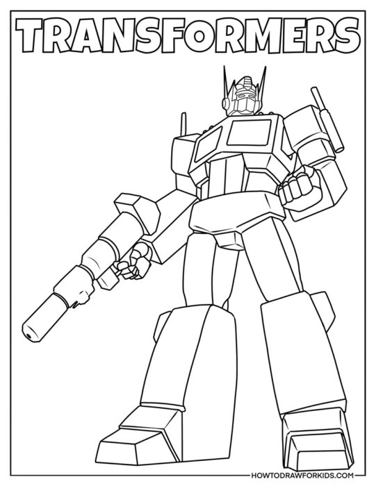 Optimus Prime from Transformers Coloring Page