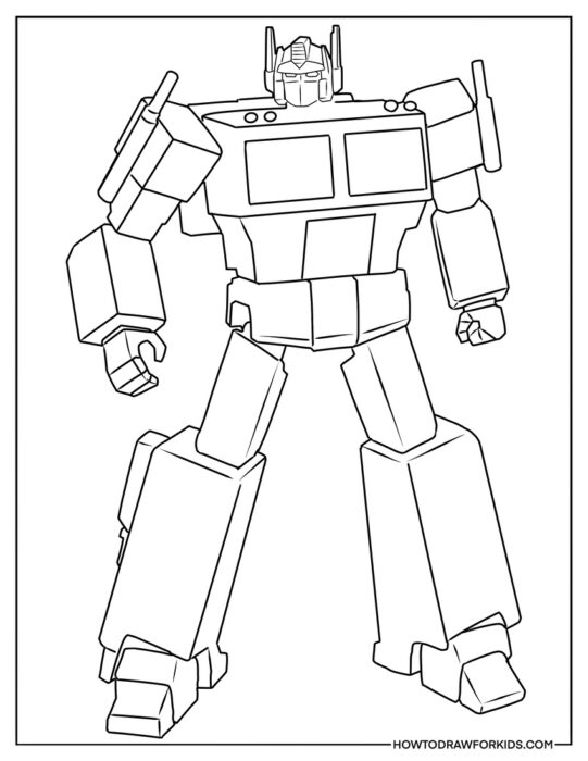 Simple Optimus Prime Coloring Page