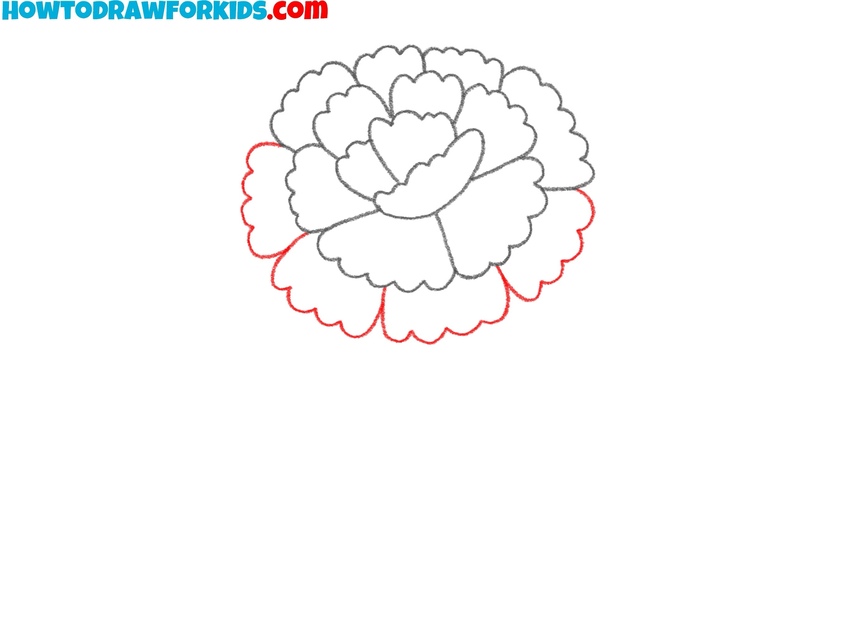 Complete the outer flower shape