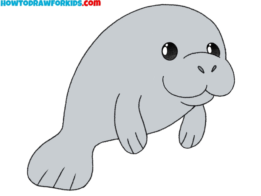 Fill in the manatee with color