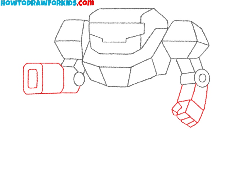 Finalize the mech’s arms