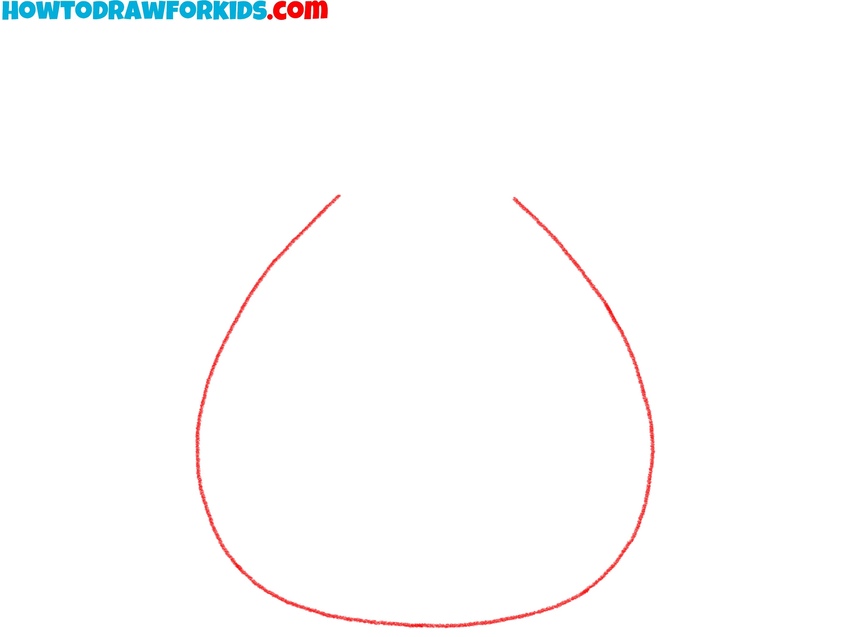 Draw the bottom of the money bag