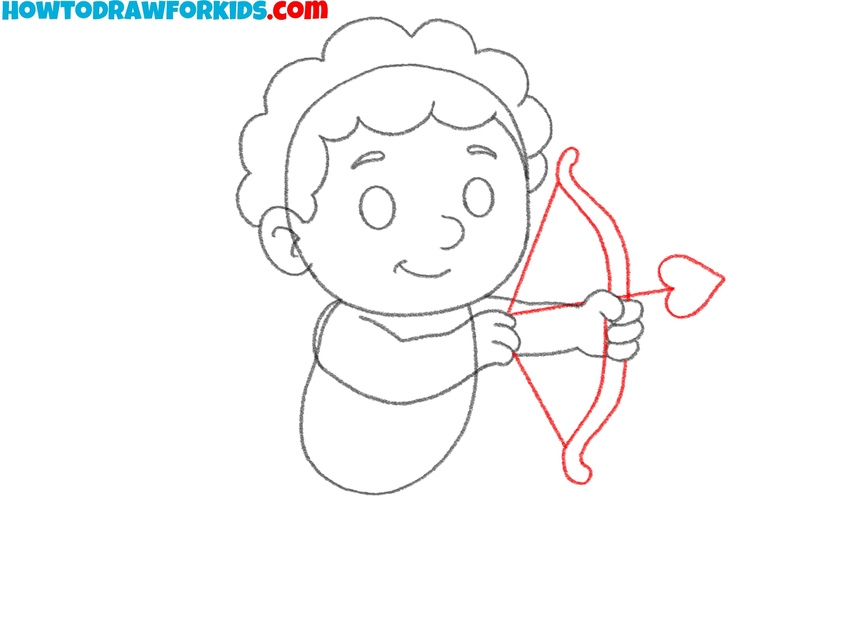 Sketch the bow and arrow