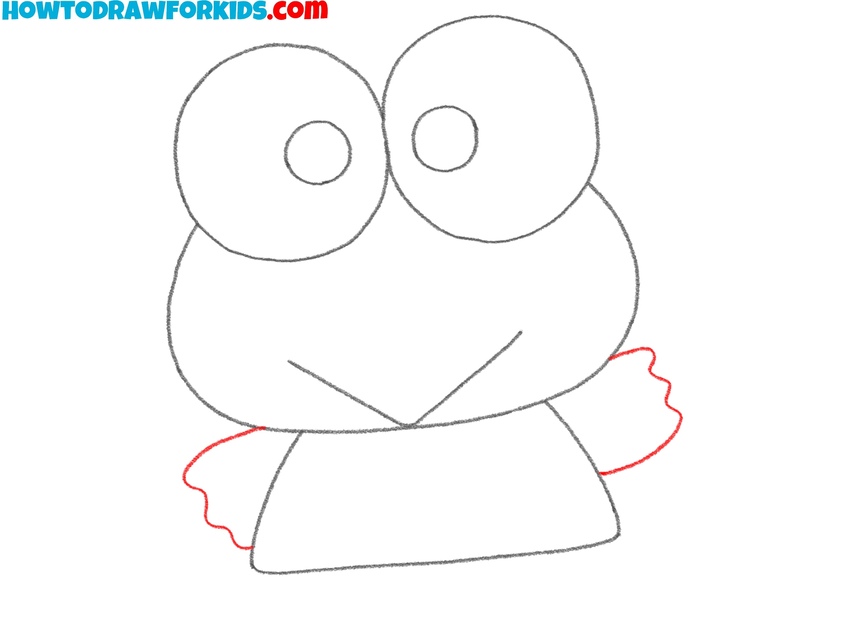 Draw the arms of Keroppi