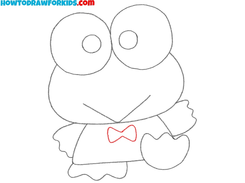 Draw Keroppi’s bow