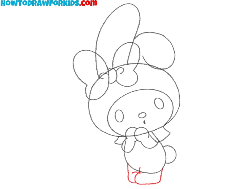 Sketch the character’s lower limbs
