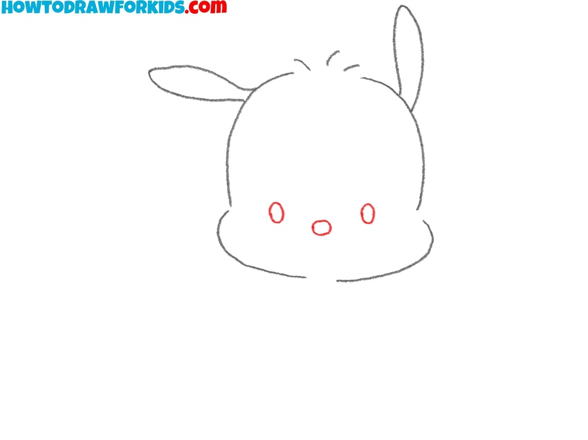 Sketch the eyes and nose