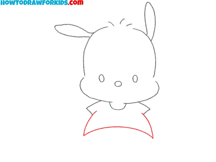 Sketch the bottom of the shirt