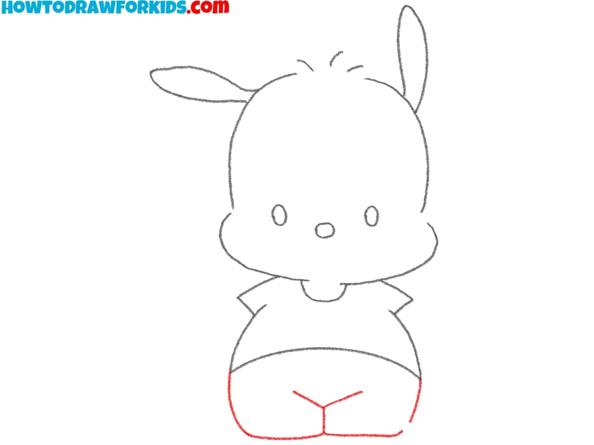Sketch the character’s legs