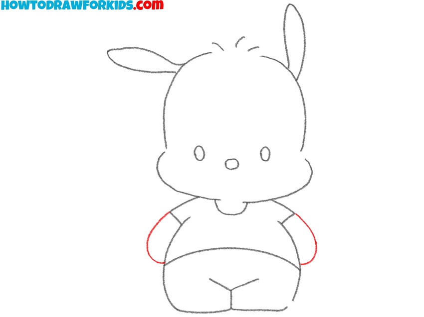 Draw the arm of Pochacco