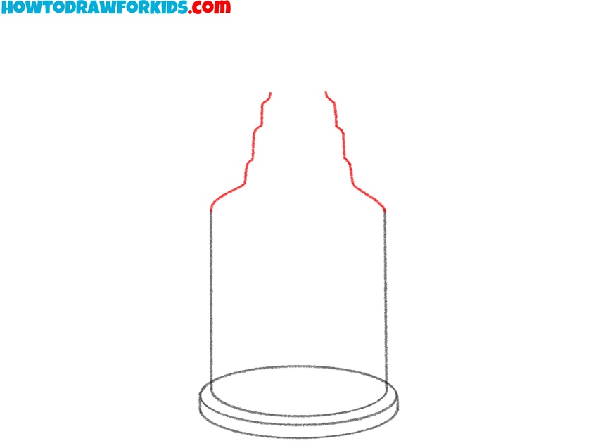 Illustrate the sloping neck