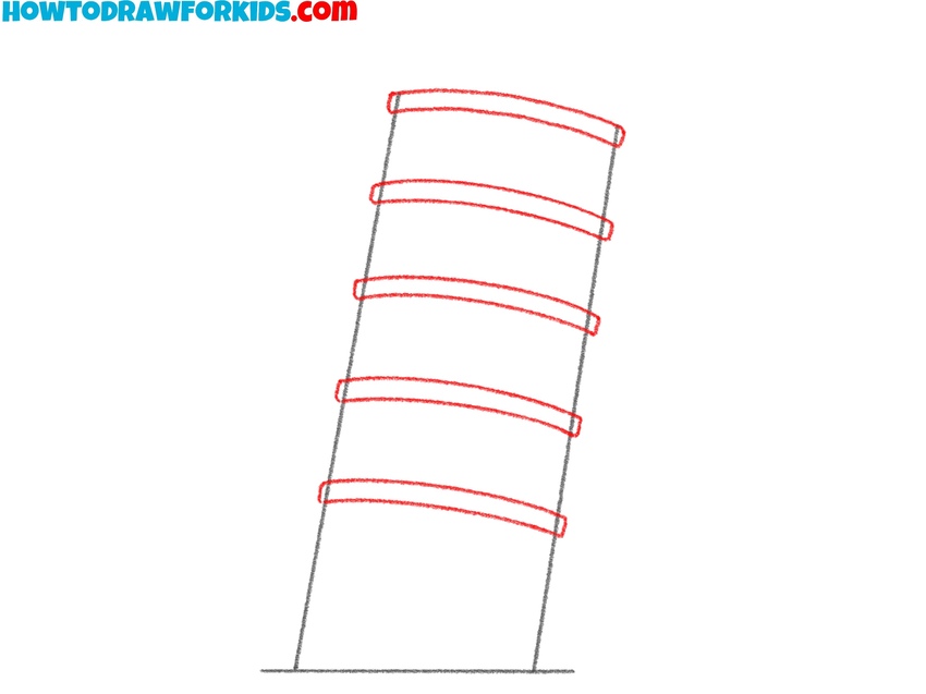 Draw the Pisa tower’s floor dividers