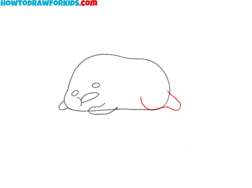 Draw Gudetama’s foot