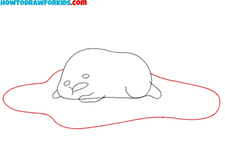 Draw the egg white puddle