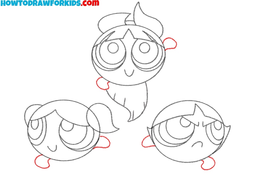 Draw the Powerpuff girls’ arms