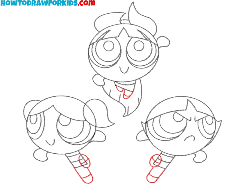 Draw the Powerpuff Girls’ legs