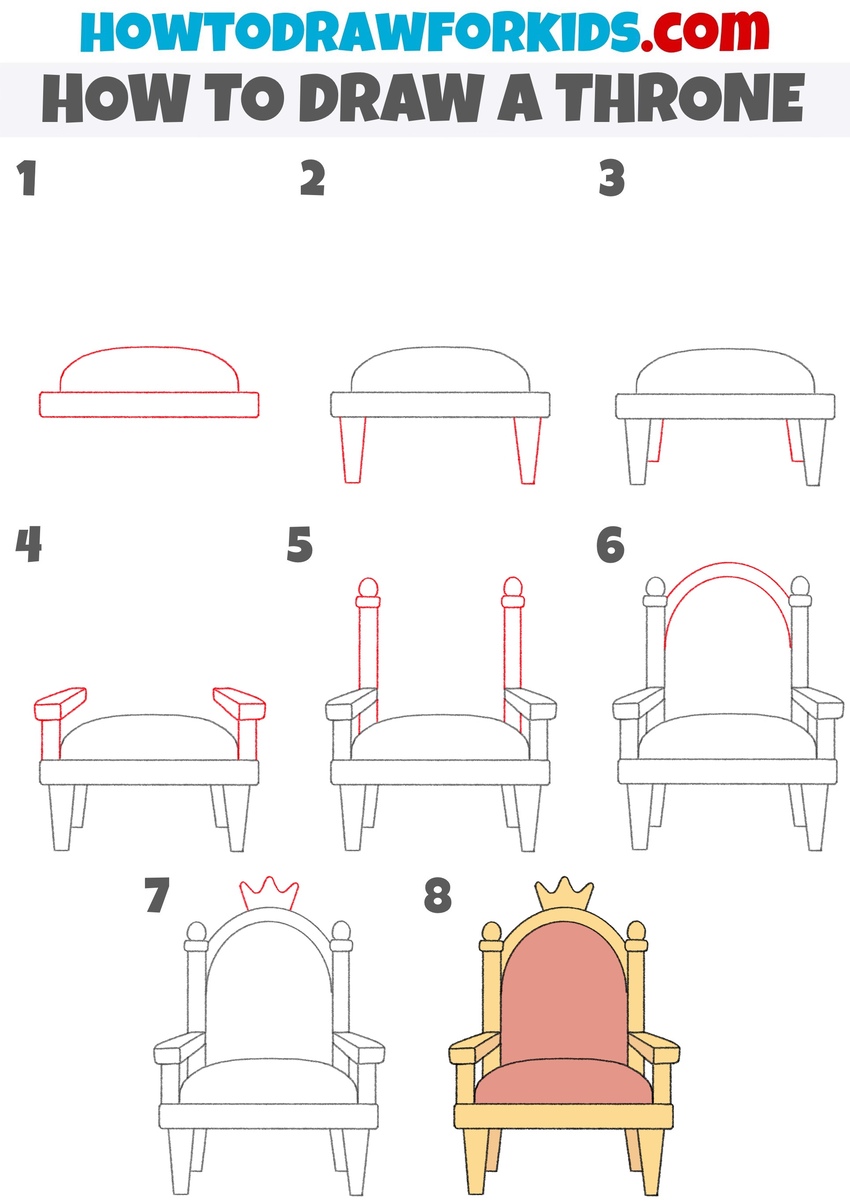 How to draw a throne step by step