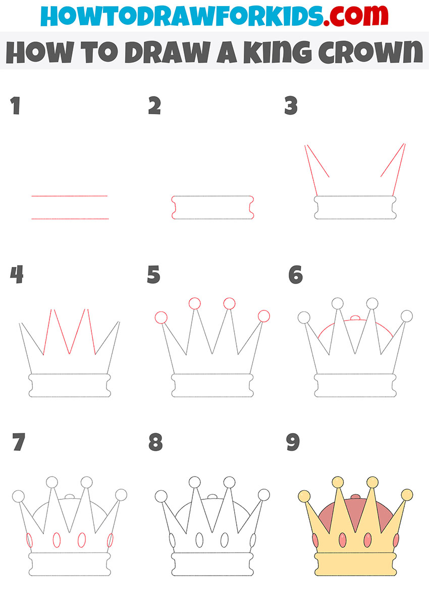 king crown drawing tutorial