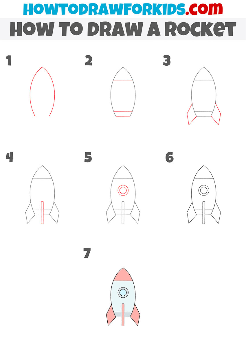 rocket drawing tutorial