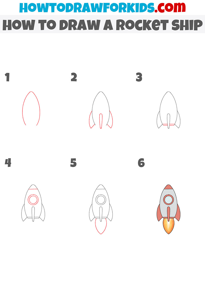 rocket ship drawing tutorial