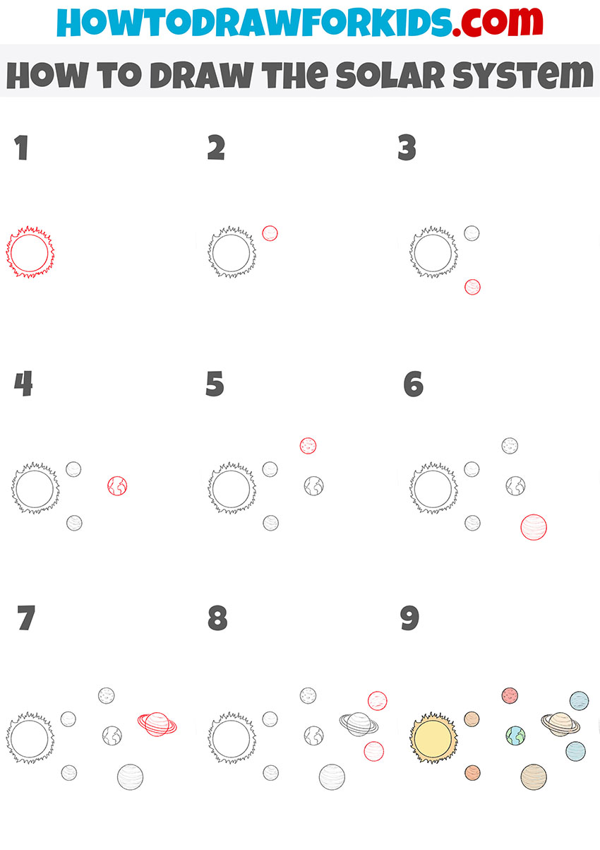 solar system drawing tutorial
