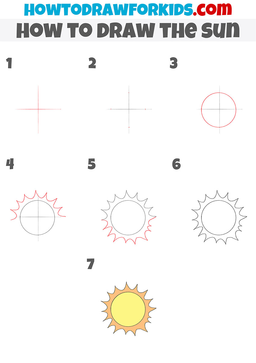 Sun drawing tutorial